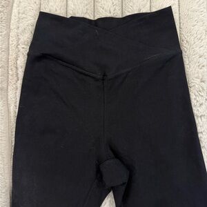 Elegant Black Crossover Leggings